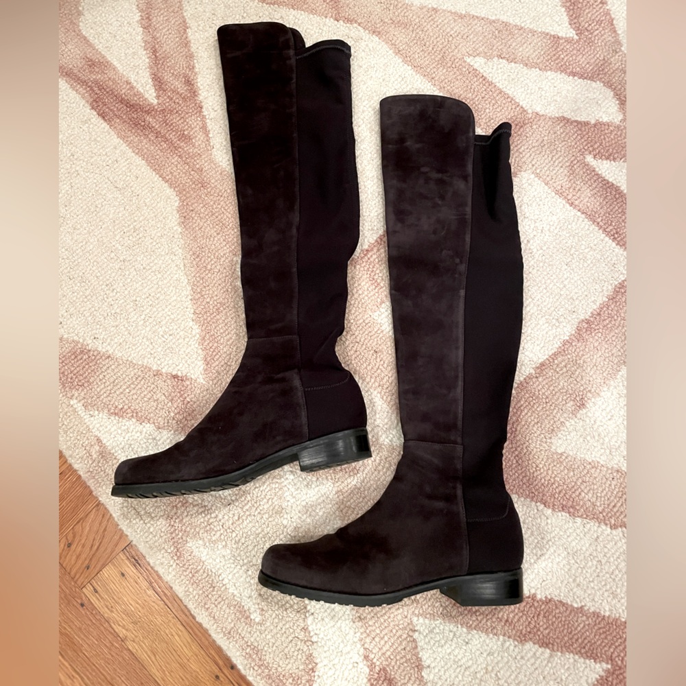 Stuart Weitzman 5050 Over-the-knee Suede Boots in Grey size 5.5